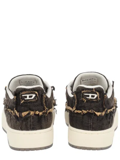 Diesel Casual Low-top Sneakers Frayed Detail In Brown