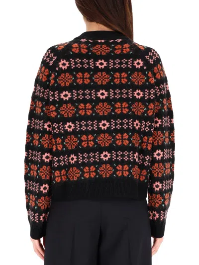 Paul Smith Floral Crew-neck Sweater In Black
