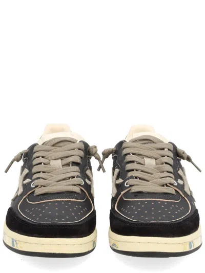 Premiata Bsktclay Leather Sneakers In Black