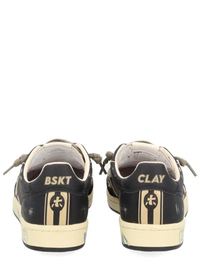 Premiata Bsktclay Leather Sneakers In Black