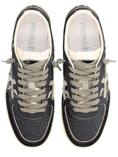 Premiata Bsktclay Leather Sneakers In Black
