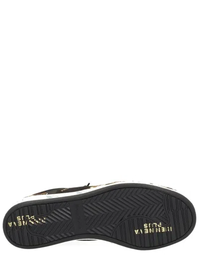 Premiata Leopard Print Low-top Sneakers With Black Suede Overlays In Multi