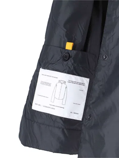 Aspesi Long-sleeved Button-up Hooded Jacket In Gray