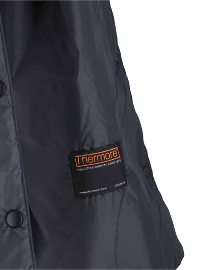 Aspesi Long-sleeved Button-up Hooded Jacket In Gray