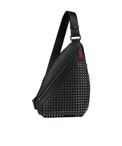 Christian Louboutin Funky Slingback Leather Backpack In Black
