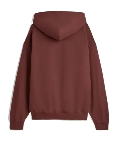 Y-3 Logo-print Drawstring Hoodie In Brown