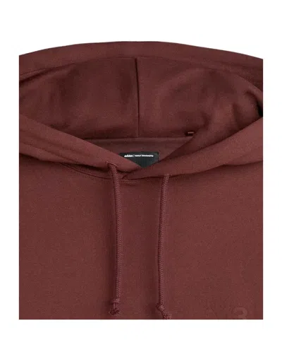 Y-3 Logo-print Drawstring Hoodie In Brown