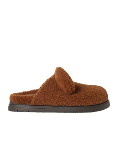 Fendi Brown Slip-on Slides In Brown
