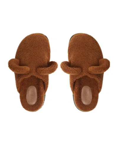 Fendi Brown Slip-on Slides In Brown
