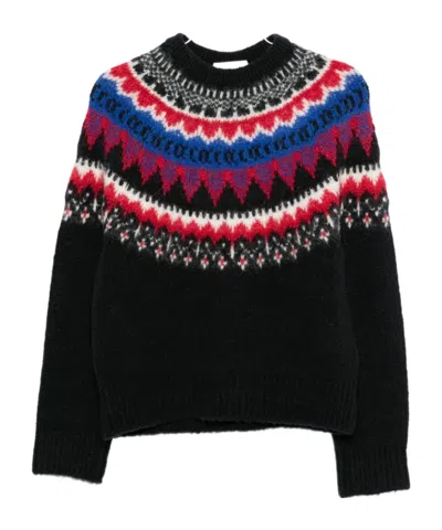 Closed Wool Crewneck Jumper In Black