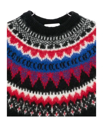 Closed Wool Crewneck Jumper In Black