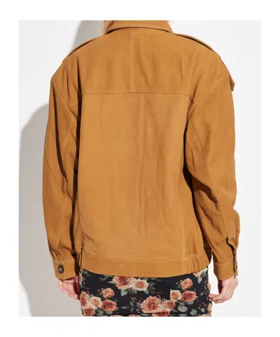 Iro Button Suede Jacket In Brown