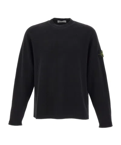 Stone Island Long-sleeved Sweater In Black