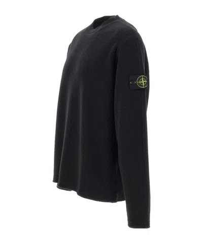 Stone Island Long-sleeved Sweater In Black