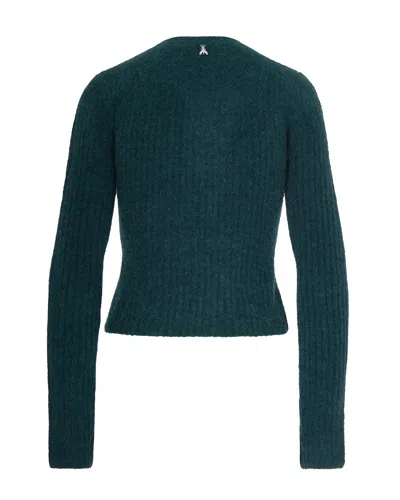 Patrizia Pepe Maglia Girocollo A Costine Verde In Gray