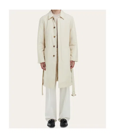 Ferragamo Padded Trench In Neutral