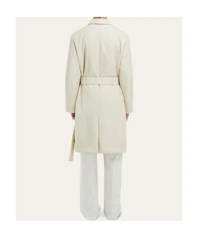 Ferragamo Padded Trench In Neutral