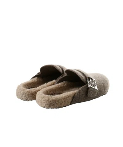 Tory Burch Round-toed Slippers In Brown