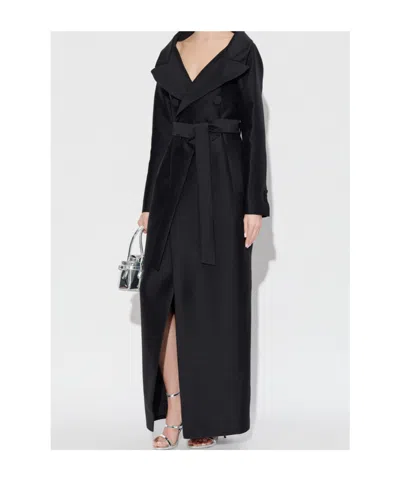 Dsquared2 Virgin Wool Double-breasted Coat In Black