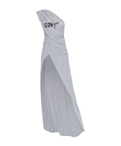 Dsquared2 One-shoulder Split Dress In Gray