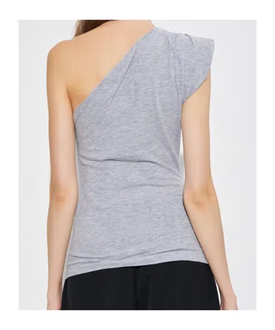 Dsquared2 One-shoulder Graphic-print Top In Gray