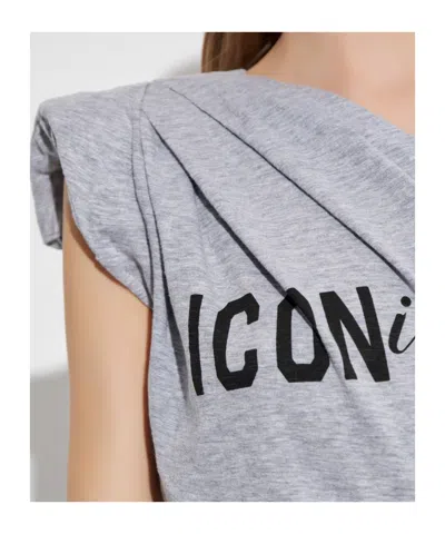 Dsquared2 One-shoulder Split Dress In Gray