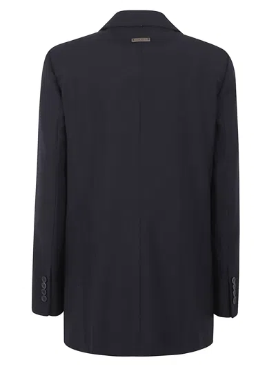 Peserico Double-breasted Blazer In Black