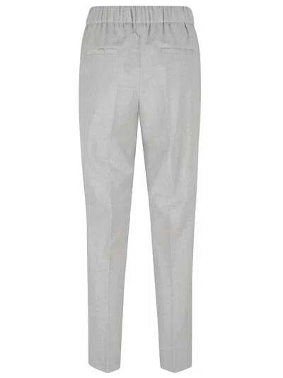 Peserico Straight Casual Pants In Silver