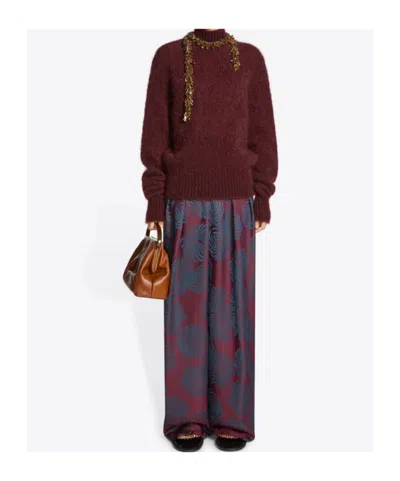 Dries Van Noten Pamplona Pleated Wide-leg Pants In Purple