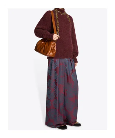 Dries Van Noten Pamplona Pleated Wide-leg Pants In Purple