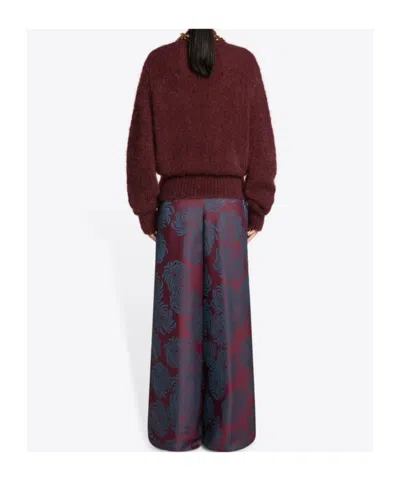 Dries Van Noten Pamplona Pleated Wide-leg Pants In Purple