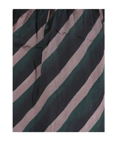 Dries Van Noten Striped Relaxed Fit Trousers With Elastic Waistband In Multi