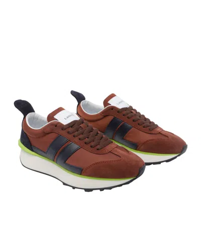 Lanvin Nylon Sneakers Suede Accents In Multi