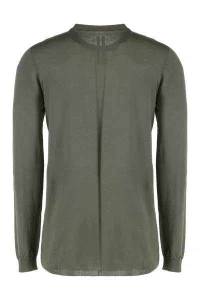 Rick Owens Sweater With A Round Neck Made Of Cotton In Green