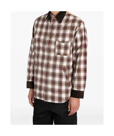 Junya Watanabe Check Overshirt Jacket Jackets And Coats Brown In Gray
