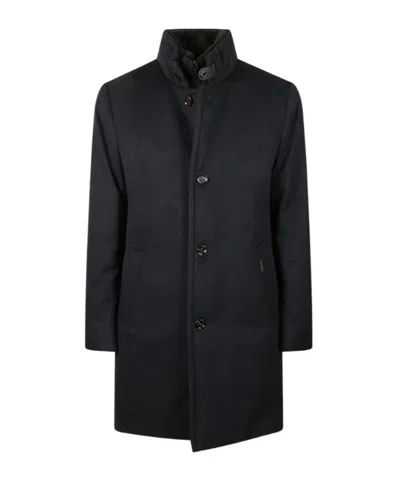 Moorer Bond Padded Wool-blend Coat In Black
