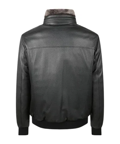 Moorer Cleros-p1 Bomber Jacket In Black