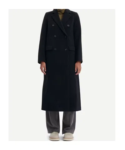 Samsoe & Samsoe Falcon Double-breasted Coat In Black