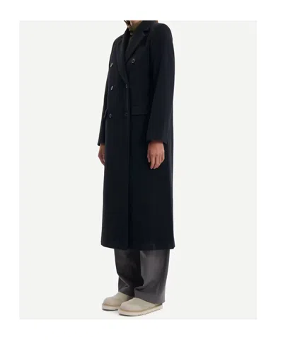 Samsoe & Samsoe Falcon Double-breasted Coat In Black
