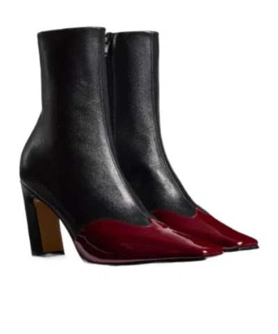 Khaite Nevada 85 Leather Ankle Boots In Multi