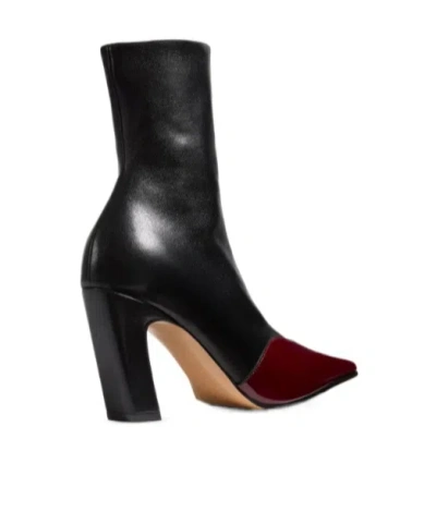 Khaite Nevada 85 Leather Ankle Boots In Multi