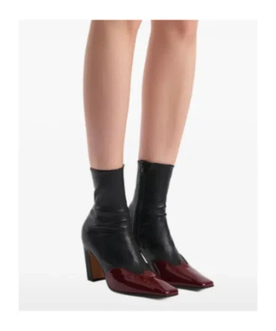 Khaite Nevada 85 Leather Ankle Boots In Multi