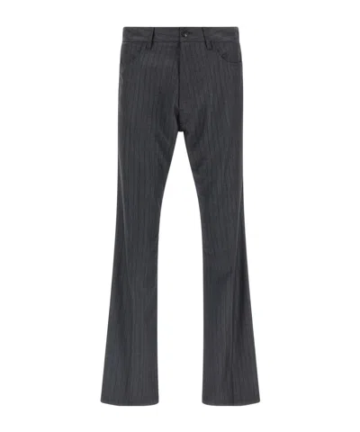 Balenciaga Tailored Pinstripe Trousers Featuring Pockets In Gray