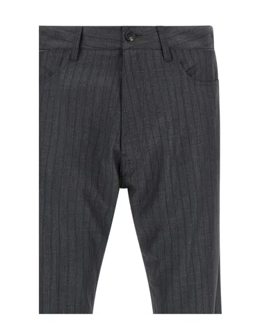 Balenciaga Tailored Pinstripe Trousers Featuring Pockets In Gray