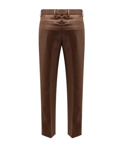 Zegna Men's Cotton And Linen Pants In Brown
