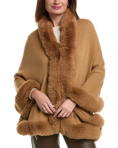 Surell Accessories Knit Ruana In Brown