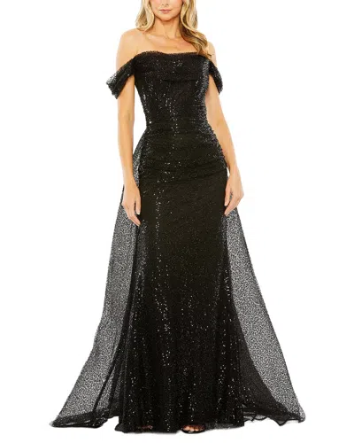 Mac Duggal 20515 Long A Line Formal Overskirt Prom Dress In Black