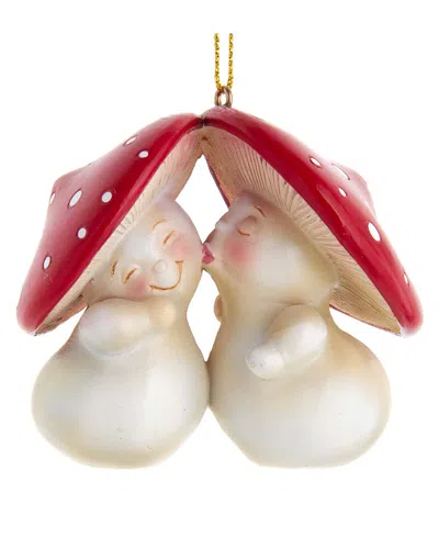 Kurt Adler 2.83in Little Mushroom Kissing Couple Ornament In Multi