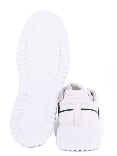 Hogan H-stripes Low-top Sneakers With Smooth Leather Upper In White