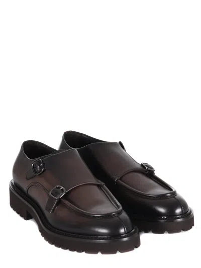 Doucal's Leather Monk-strap In Brown